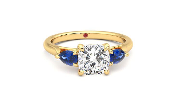 Taylor & Hart Affinity Cushion Engagement Ring 360 degree image 2