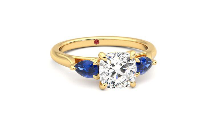 Taylor & Hart Affinity Cushion Engagement Ring 360 degree image 3