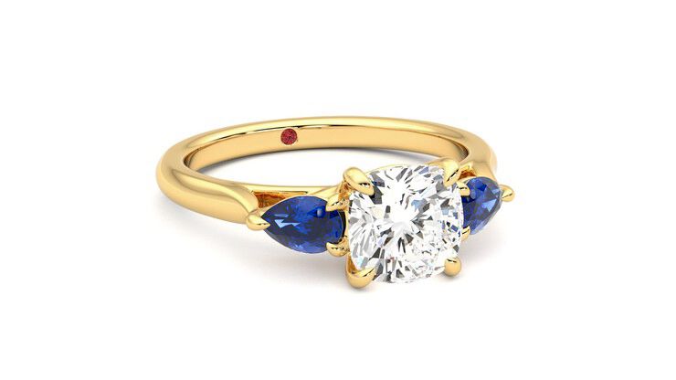 Taylor & Hart Affinity Cushion Engagement Ring 360 degree image 4