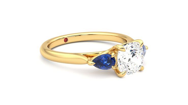 Taylor & Hart Affinity Cushion Engagement Ring 360 degree image 6