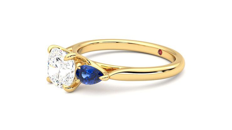 Taylor & Hart Affinity Cushion Engagement Ring 360 degree image 23