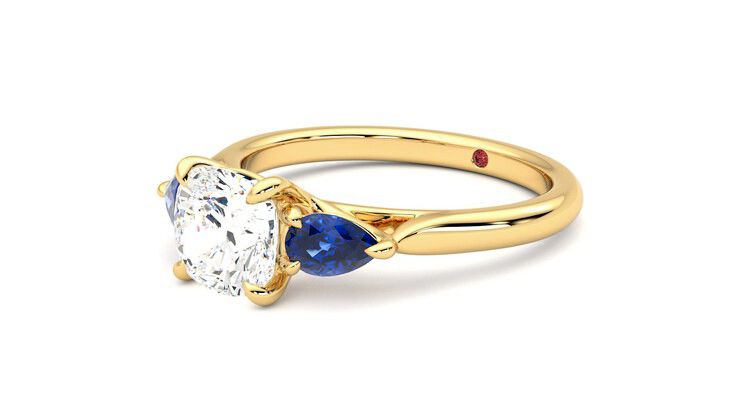 Taylor & Hart Affinity Cushion Engagement Ring 360 degree image 24