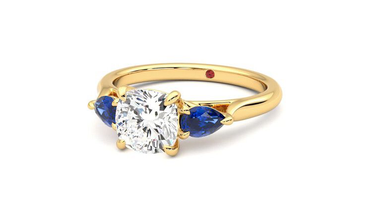 Taylor & Hart Affinity Cushion Engagement Ring 360 degree image 26