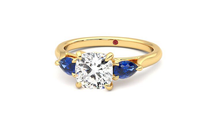Taylor & Hart Affinity Cushion Engagement Ring 360 degree image 27
