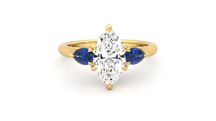 Taylor & Hart Affinity Marquise Engagement Ring 360 degree image 1
