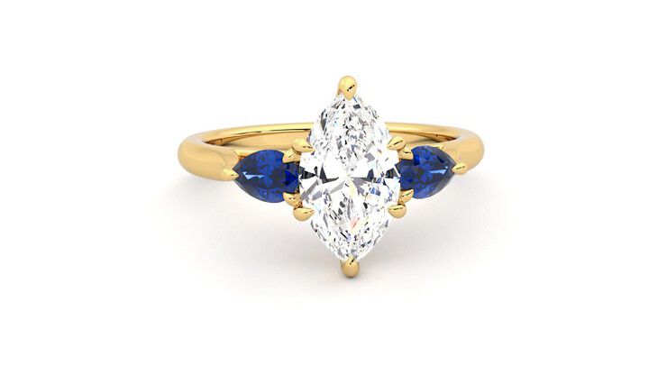 Taylor & Hart Affinity Marquise Engagement Ring 360 degree image 2