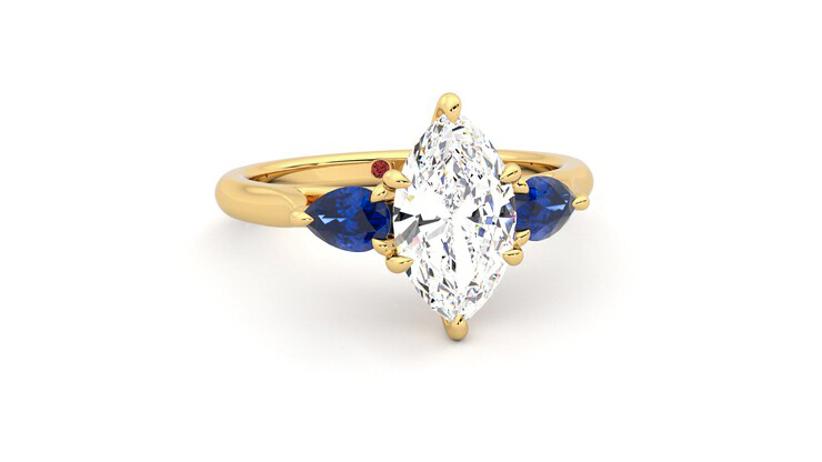 Taylor & Hart Affinity Marquise Engagement Ring 360 degree image 3