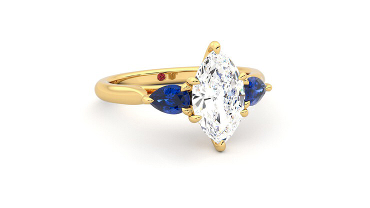 Taylor & Hart Affinity Marquise Engagement Ring 360 degree image 4