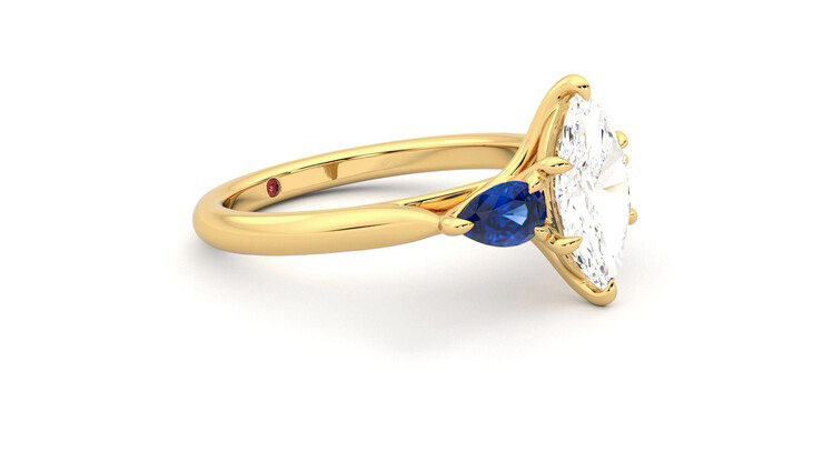 Taylor & Hart Affinity Marquise Engagement Ring 360 degree image 7