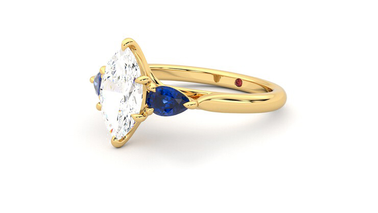 Taylor & Hart Affinity Marquise Engagement Ring 360 degree image 24