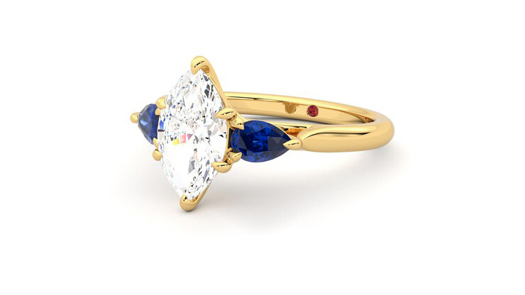 Taylor & Hart Affinity Marquise Engagement Ring 360 degree image 25