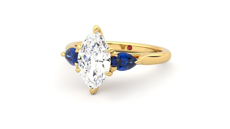 Taylor & Hart Affinity Marquise Engagement Ring 360 degree image 26