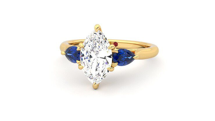Taylor & Hart Affinity Marquise Engagement Ring 360 degree image 27
