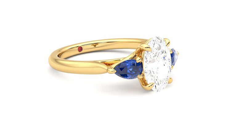 Taylor & Hart Affinity Oval Engagement Ring 360 degree image 6