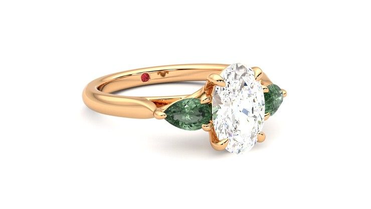 Taylor & Hart Affinity Oval Engagement Ring 360 degree image 5
