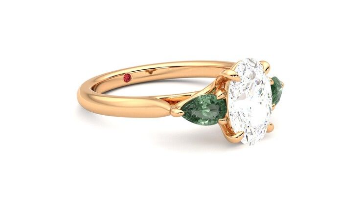 Taylor & Hart Affinity Oval Engagement Ring 360 degree image 6