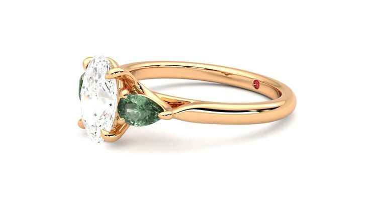 Taylor & Hart Affinity Oval Engagement Ring 360 degree image 23