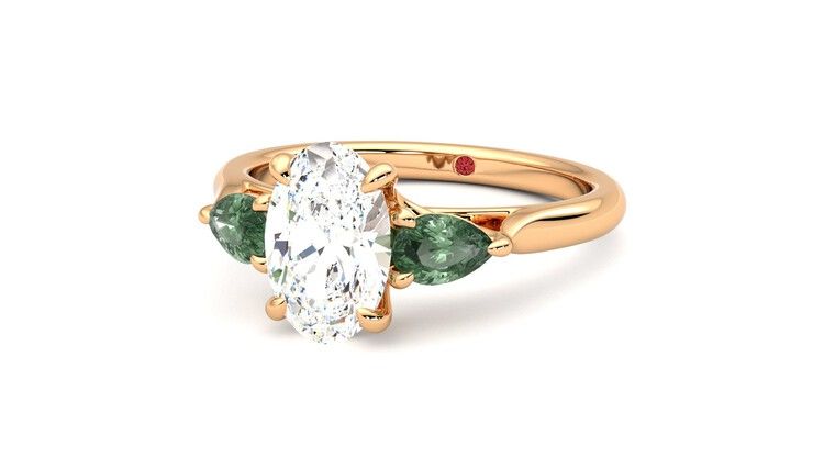 Taylor & Hart Affinity Oval Engagement Ring 360 degree image 26