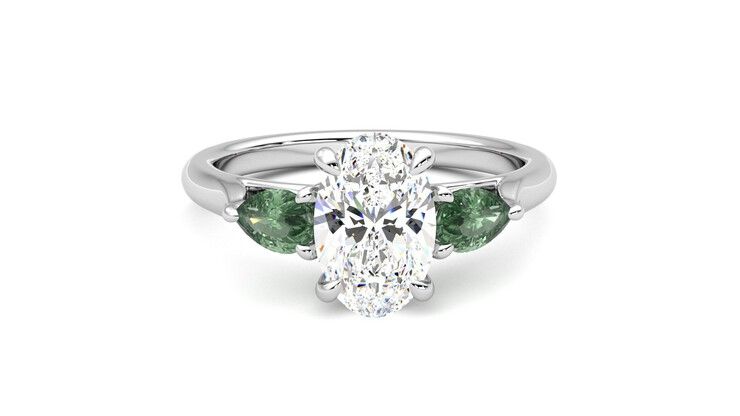 Taylor & Hart Affinity Oval Engagement Ring 360 degree image 1