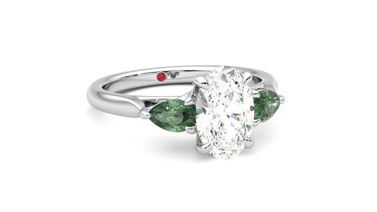 Taylor & Hart Affinity Oval Engagement Ring 360 degree image 4