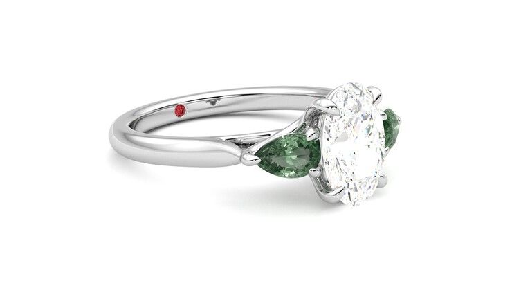 Taylor & Hart Affinity Oval Engagement Ring 360 degree image 6