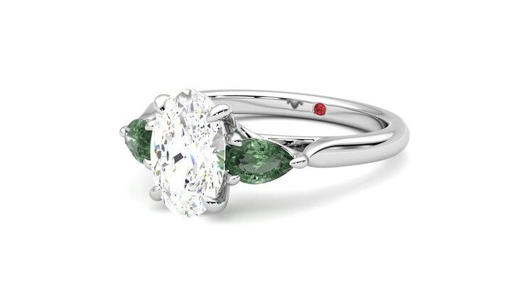 Taylor & Hart Affinity Oval Engagement Ring 360 degree image 25