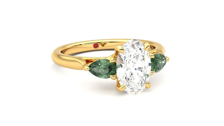 Taylor & Hart Affinity Oval Engagement Ring 360 degree image 4