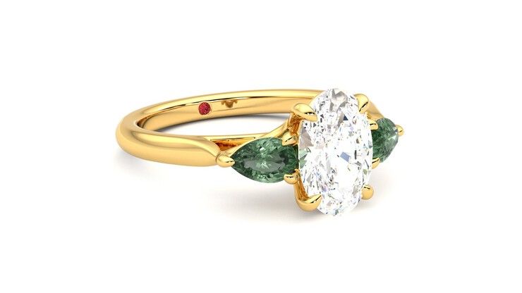 Taylor & Hart Affinity Oval Engagement Ring 360 degree image 5