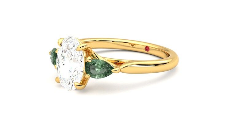 Taylor & Hart Affinity Oval Engagement Ring 360 degree image 24