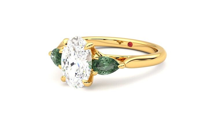 Taylor & Hart Affinity Oval Engagement Ring 360 degree image 25