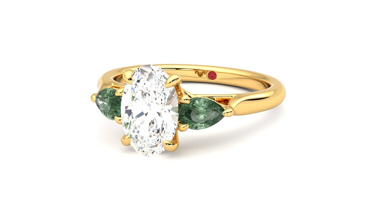 Taylor & Hart Affinity Oval Engagement Ring 360 degree image 26