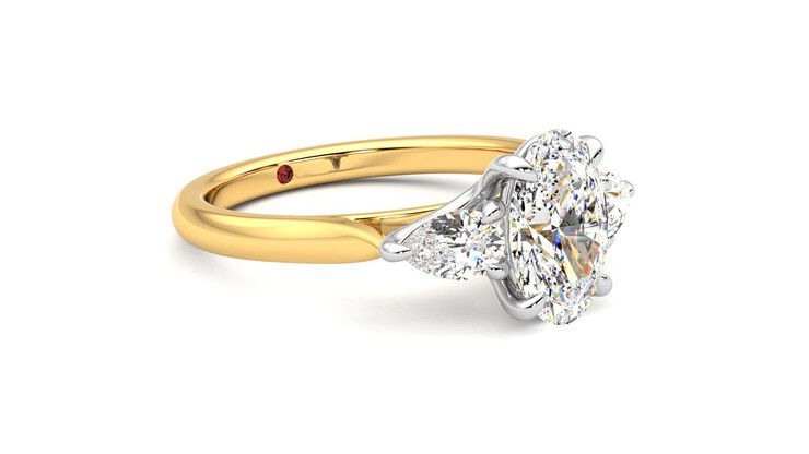Taylor & Hart Affinity Oval Engagement Ring 360 degree image 6