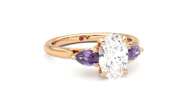 Taylor & Hart Affinity Oval Engagement Ring 360 degree image 4