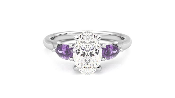 Taylor & Hart Affinity Oval Engagement Ring 360 degree image 0
