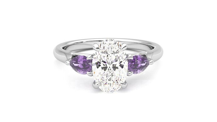 Taylor & Hart Affinity Oval Engagement Ring 360 degree image 1