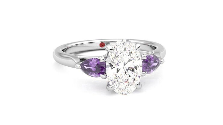 Taylor & Hart Affinity Oval Engagement Ring 360 degree image 3