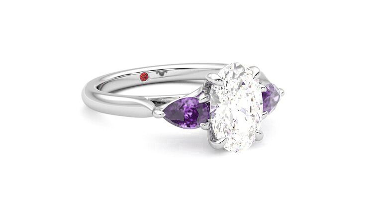 Taylor & Hart Affinity Oval Engagement Ring 360 degree image 4