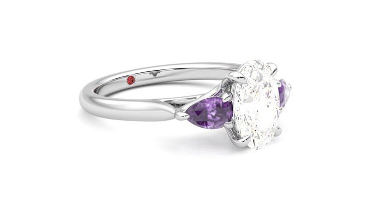 Taylor & Hart Affinity Oval Engagement Ring 360 degree image 5