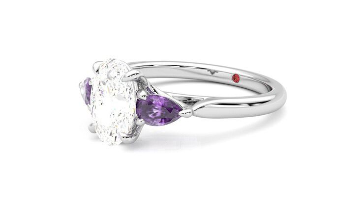 Taylor & Hart Affinity Oval Engagement Ring 360 degree image 23