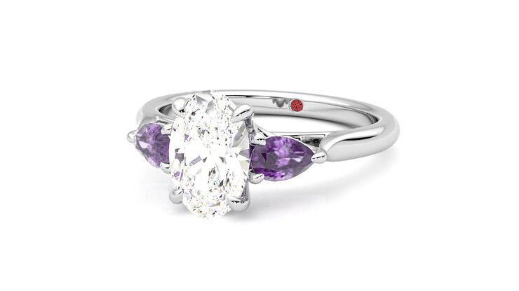 Taylor & Hart Affinity Oval Engagement Ring 360 degree image 25