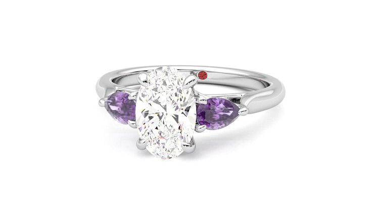 Taylor & Hart Affinity Oval Engagement Ring 360 degree image 26