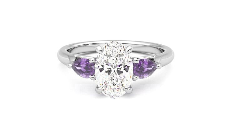Taylor & Hart Affinity Oval Engagement Ring 360 degree image 28