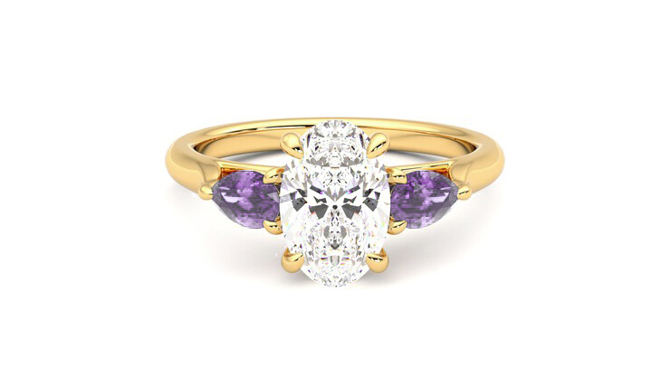 Taylor & Hart Affinity Oval Engagement Ring 360 degree image 0