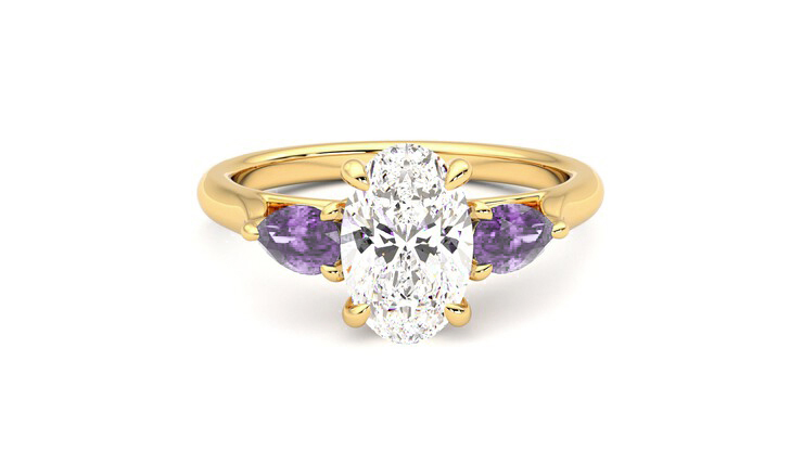 Taylor & Hart Affinity Oval Engagement Ring 360 degree image 1