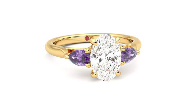 Taylor & Hart Affinity Oval Engagement Ring 360 degree image 3
