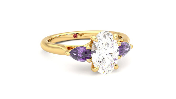 Taylor & Hart Affinity Oval Engagement Ring 360 degree image 4
