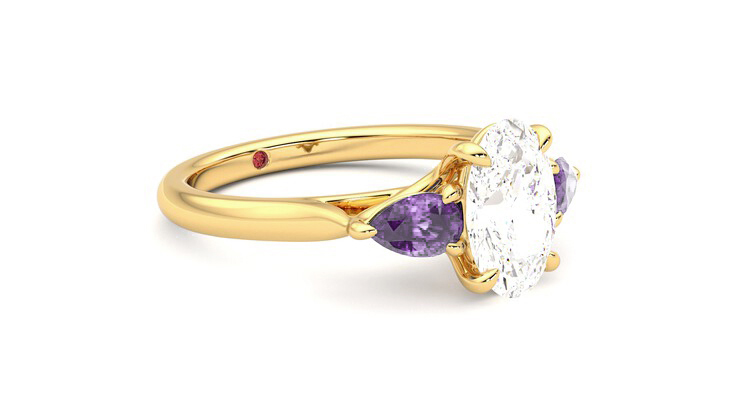 Taylor & Hart Affinity Oval Engagement Ring 360 degree image 6