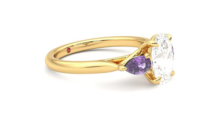Taylor & Hart Affinity Oval Engagement Ring 360 degree image 7