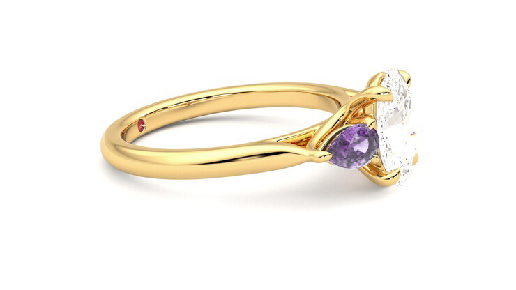 Taylor & Hart Affinity Oval Engagement Ring 360 degree image 8