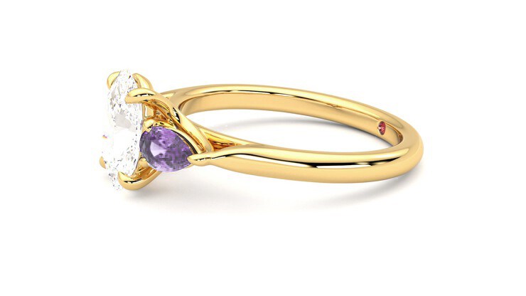 Taylor & Hart Affinity Oval Engagement Ring 360 degree image 22